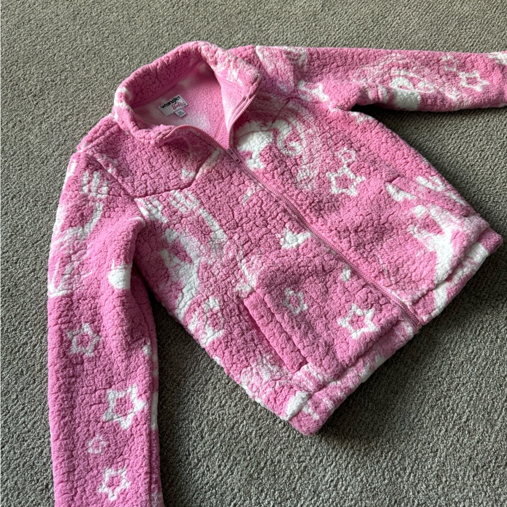 Wrangler x Barbie Girl's sizing Western Pink Sherpa Jacket size XXL - Picture 10 of 12